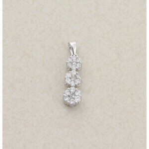 Pendant Only 10k White Gold .25 ct Diamond Pendant 3/4" x 1/4" inch